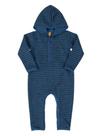 Macacão para bebê Up Baby Longa Moletom Ursinho Listra Azul Macacão para bebê Up Baby Longa Moletom Ursinho Listra Azul
