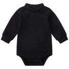 Macacão para bebês Pureborn Turtle Neck, manga comprida, preto 3-6M