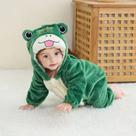Macacão Pijama Frio Inverno Fantasia Infantil de Bebê Urso Ursinho Sapo Verde