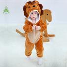 Macacão Pijama Infantil de Bebê Frio Inverno Fantasia Urso Ursinho Leão Tigre Onça