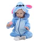Macacão Pijama Infantil de Bebê Frio Inverno Fantasia Urso Ursinho Stitch
