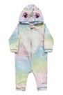 Macacão Pijama para Bebê Menina Unicórnio em Pelúcia com Capuz 01010