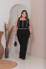 Macacao Plus Size Alça Elegante Alfaiataria Luxo Extra Grande, Tamanho especial