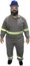 Macacão Plus Size REFORÇADA de Brim Pesado com Faixa Refletivo Uniforme Profissional de Trabalho Sinalização Para Industria Pedreiro Eletricista