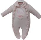 Macacão Plush Bebê Feminino Babadinho Chuquinha Bordado 2897
