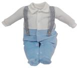 Macacão Plush Bebê Menino Luxo Inverno Suspensório Ref. 2776
