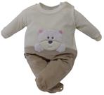 Macacão Plush Bordado Bebê Menina Inverno Chuquinha Rf 2887