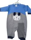 Macacão Plush Capuz Bord Urso Menino RN