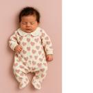 Macacão plush longo bebê menina luxo - modinha premium Tamanho:PCor:Bege