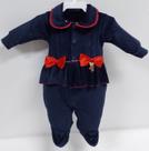 Macacão Plush Luxo Bebê Menina Lacinho Inverno Lessa B9051