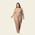 Macacão Preto Linho Plus Size Curvy Casamento Lia Rosa
