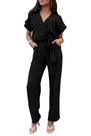 Macacão PRETTYGARDEN Feminino Preto de Perna Larga XL