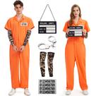 Macacão Prisoner Ragelion, fantasia laranja para adulto para o Halloween Macacão Prisoner Ragelion, fantasia laranja para adulto para o Halloween