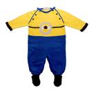 Macacão Recém Nascido dos Minions tricô artesanal abertura frontal