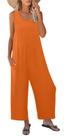 Macacão regata solto casual casual de verão Romper Nfsion laranja Macacão regata solto casual casual de verão Romper Nfsion laranja