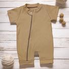 Macacão Romper Algodão Caqui com Zíper - Estilo e Conforto