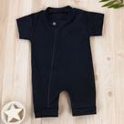 Macacão romper preto para bebê básico Macacão romper preto para bebê básico