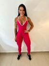 Macacão Rosa Brocado com Zero Transparência Macacão Rosa Brocado com Zero Transparência
