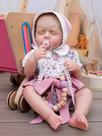 Macacão roxo feminino Reborn Baby Doll Cloveray de 51 cm com laço