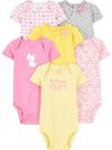Macacão Simple Joys da Carter's Baby Girls, pacote com 6, 12 meses