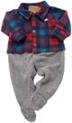 Macacão Soft Luxo Bebê Menino Inverno Xadrez Katita Rf 2797 Macacão Soft Luxo Bebê Menino Inverno Xadrez Katita Rf 2797