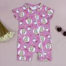 Macacão Suedine Bebê Menina Estampado Verão Algodão Super Confortável