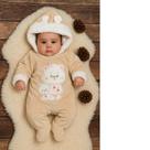 Macacão ted inverrno bebê menina - Quentinho com capuz