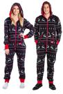 Macacão Tipsy Elves Christmas Black Fair Isle para adultos GG