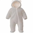 Macacão Ursinho Bebê Soft Inverno Macio Capuz Com Zíper Cinza Tamanho M