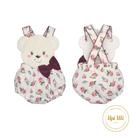 Macacão verão upi uli ursa floral suedini