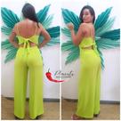 Macacão verde lima verão com decote tam M