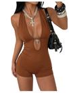 Macacão Verdusa Rave Outfits Y2K Halter Backless para mulheres