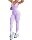 Macacão YGIIYEII com estampa de leopardo Bodycon Fitness feminino roxo