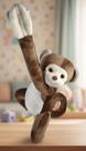 Macaco de Pelúcia Abraçadinho Hipoalergênico Marrom