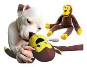 Macaco De Pelucia Com Apitos Brinquedo Para Pet Cachorros