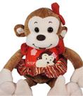 Macaco De Pelúcia Com Vestido Amor 40cms - Vermelho