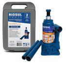 Macaco Hidráulico Tipo Garrafa para 2 Toneladas com Maleta e Fuso de Regulagem R070011 Riosul Tools