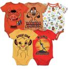 Macacões Disney Lion King Newborn Baby Boys, pacote com 5