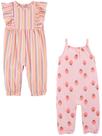 Macacões modernos Simple Joys da Carter's Baby Girls, pacote com 2 unidades
