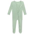 Macacões para bebês, chiques, peanut, footie, com zíper, pijamas para recém-nascidos, Sage
