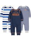 Macacões Simple Joys da Carter's Baby Boys, pacote com 3, 6 a 9 meses