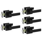 Maçaneta de porta AIKKIL Black Interior Square Keyless Lock, pacote com 5