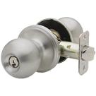 Maçaneta de porta Copper Creek Ball Keyed Entry em aço inoxidável acetinado