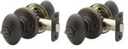 Maçaneta de porta Copper Creek EK2030TB Egg Privacy, pacote com 2 unidades em bronze