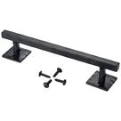 Maçaneta de porta de celeiro Eumtenr 30 cm de metal sólido preto fosco Maçaneta de porta de celeiro Eumtenr 30 cm de metal sólido preto fosco