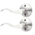 Maçaneta de porta GOBEKOR Brushed Nickel Wave Boneco de mão esquerda