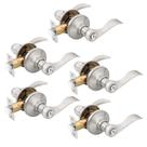 Maçaneta de porta KNOBWELL Privacy Brushed Nickel, pacote com 5 unidades, estilo Wave Maçaneta de porta KNOBWELL Privacy Brushed Nickel, pacote com 5 unidades, estilo Wave