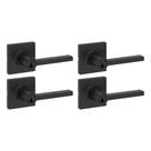 Maçaneta de Porta Kwikset Casey Kit com 4 Peças Preto Fosco com Chave