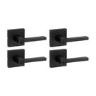 Maçaneta de porta Kwikset Halifax Lock Key Matte Black, pacote com 4 Maçaneta de porta Kwikset Halifax Lock Key Matte Black, pacote com 4