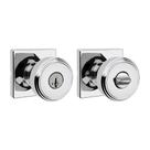 Maçaneta de porta Kwikset Maven com chave cromada polida